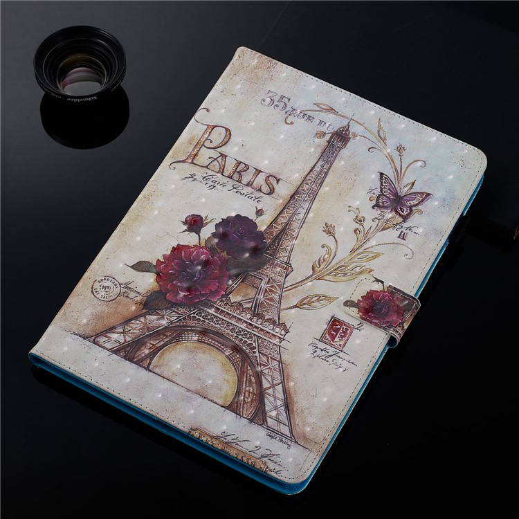 3D-Muster PU-Leder Standplatz Fall Shell Tablette Druck Für Ipad 10.2 (2019) - Turm-10