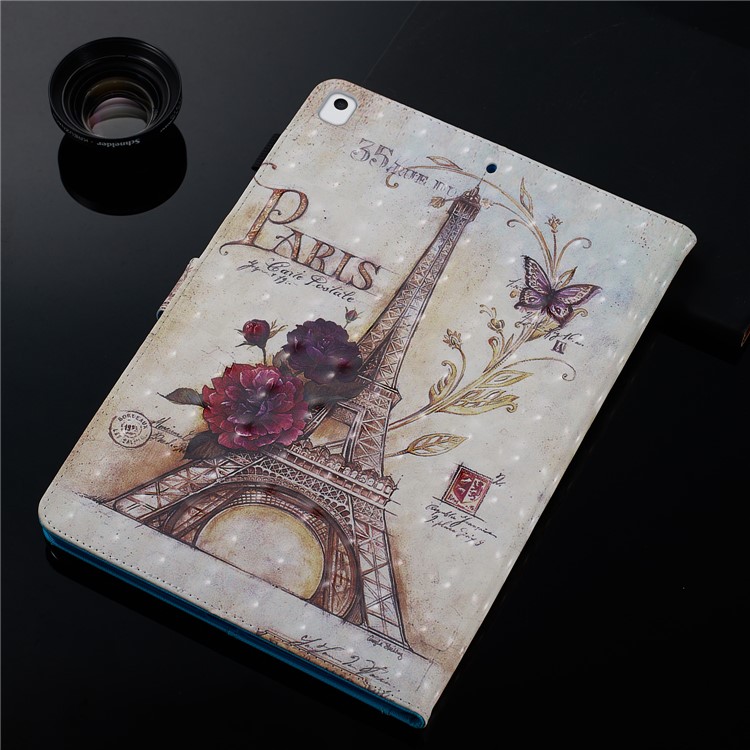3D-Muster PU-Leder Standplatz Fall Shell Tablette Druck Für Ipad 10.2 (2019) - Turm-11