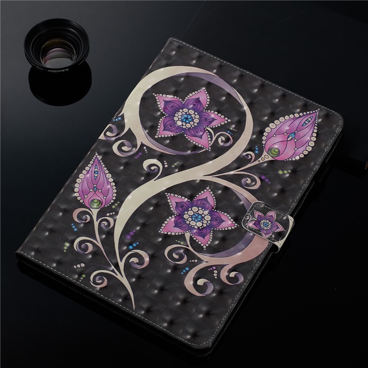 3D Pattern Printing PU Leather Stand Shell Tablet Case for iPad 10.2 (2019) - Flower-10
