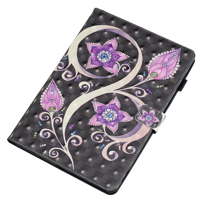 3D Pattern Printing PU Leather Stand Shell Tablet Case for iPad 10.2 (2019) - Flower-4