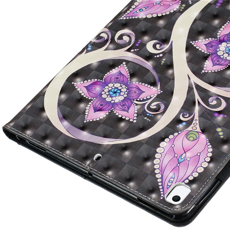 3D Pattern Printing PU Leather Stand Shell Tablet Case for iPad 10.2 (2019) - Flower-5
