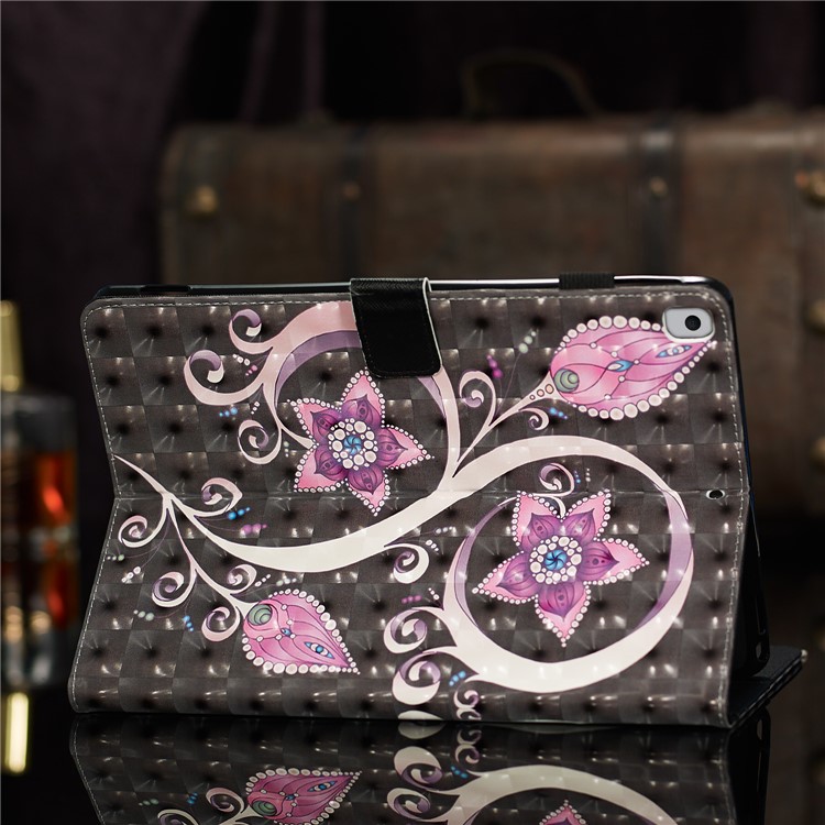 3D Pattern Printing PU Leather Stand Shell Tablet Case for iPad 10.2 (2019) - Flower-9