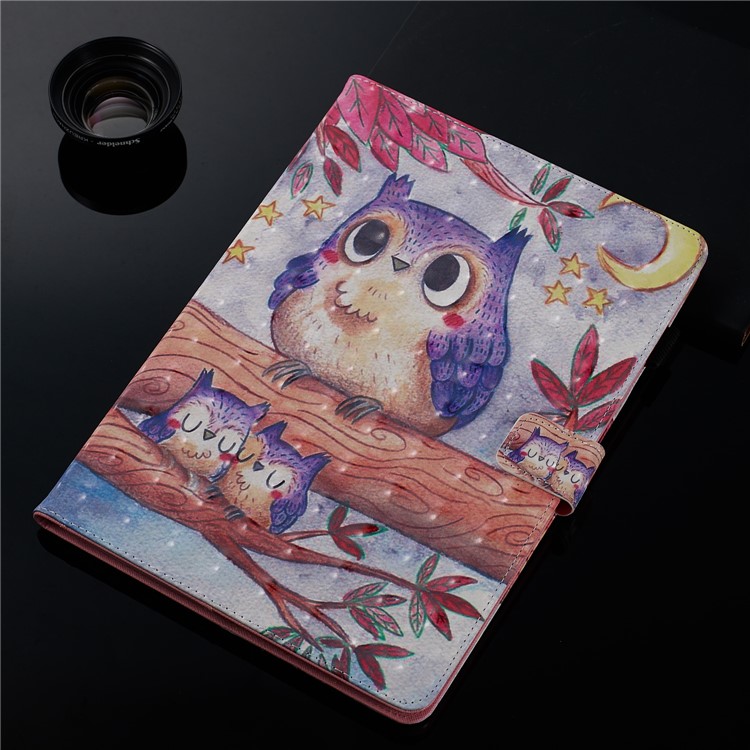 3D Pattern Printing PU Leather Stand Shell Tablet Case for iPad 10.2 (2019) - Owls-10