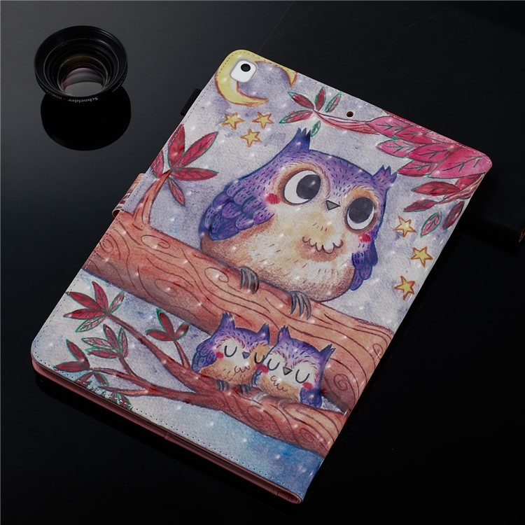 3D Pattern Printing PU Leather Stand Shell Tablet Case for iPad 10.2 (2019) - Owls-11