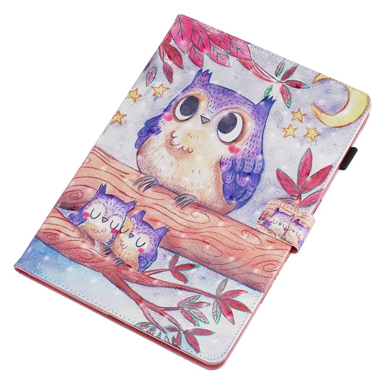 3D Pattern Printing PU Leather Stand Shell Tablet Case for iPad 10.2 (2019) - Owls-4