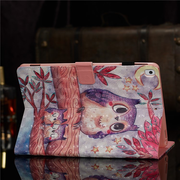 3D Pattern Printing PU Leather Stand Shell Tablet Case for iPad 10.2 (2019) - Owls-9