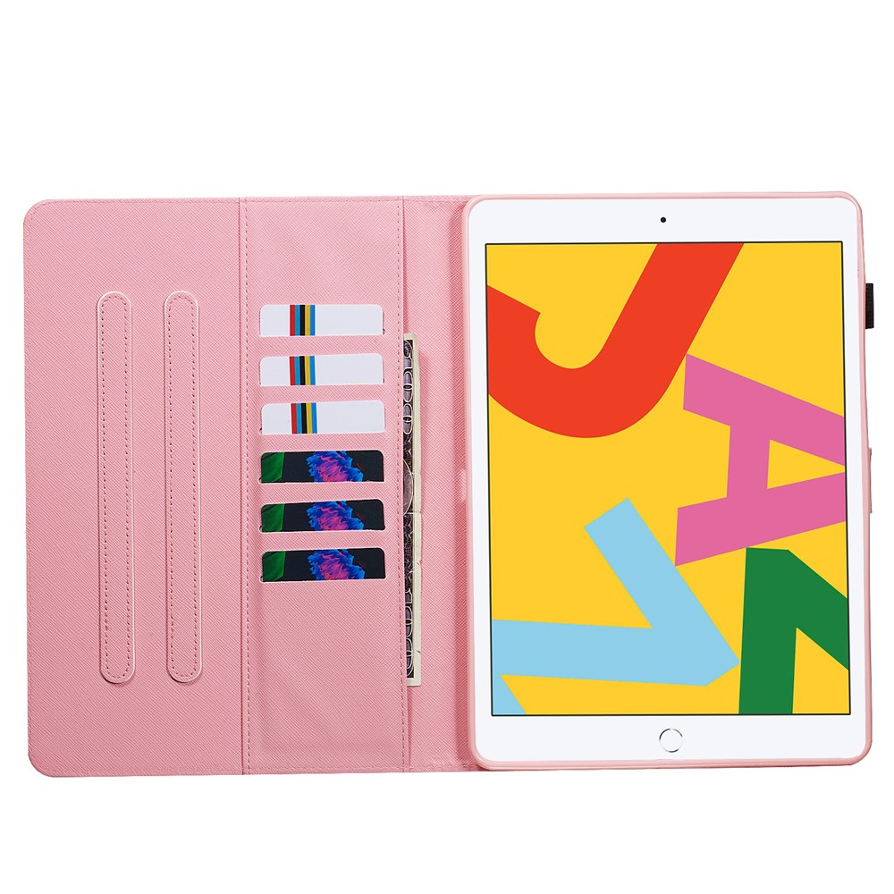 3D Pattern Printing PU Leather Stand Shell Tablet Case for iPad 10.2 (2019) - Red Butterflies-6