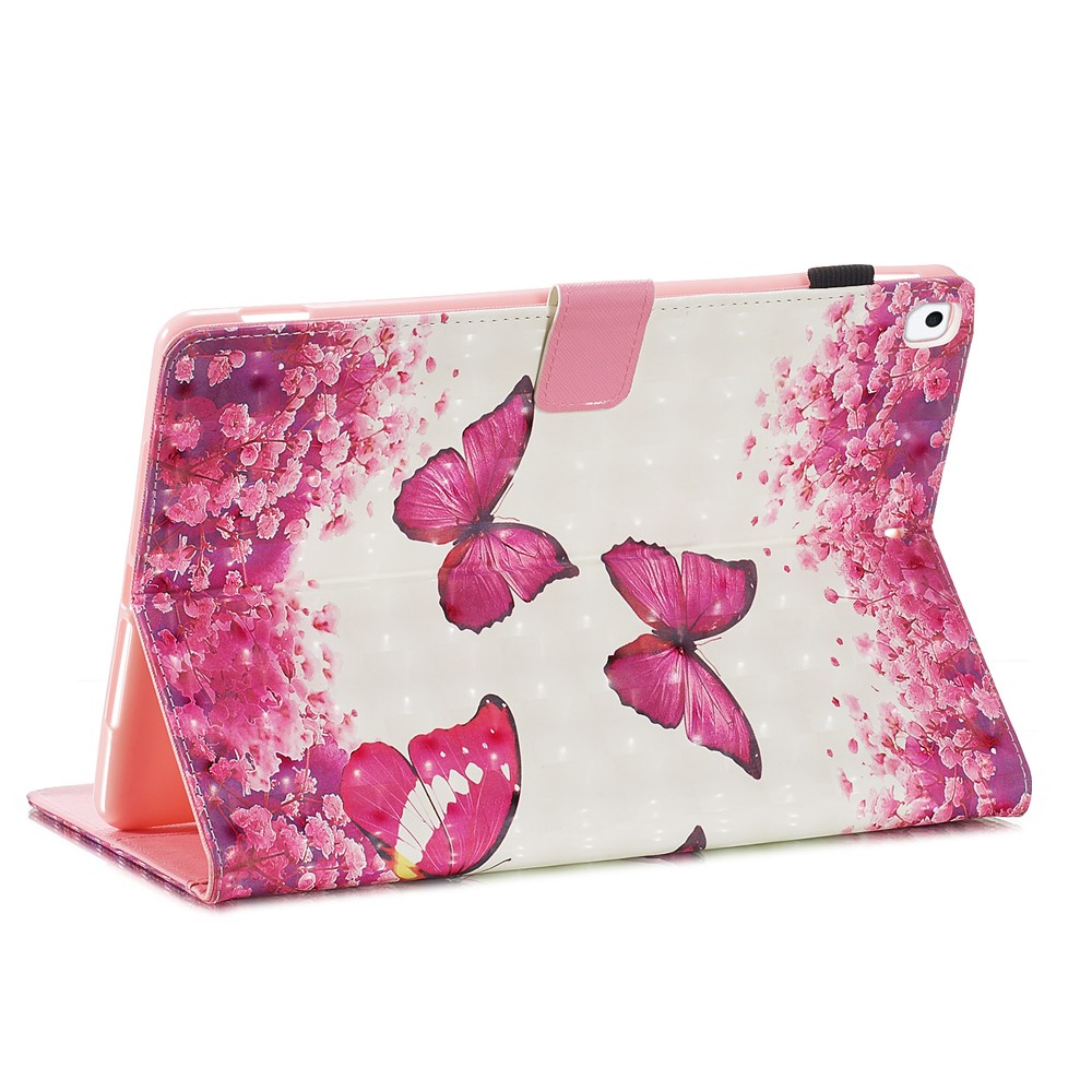 3D Pattern Printing PU Leather Stand Shell Tablet Case for iPad 10.2 (2019) - Red Butterflies-8