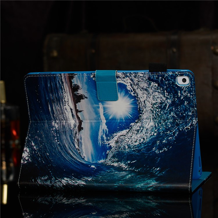 Pattern Printing PU Leather Stand Wallet Protective Tablet Case for iPad 10.2 (2019) - Sea Wave-10