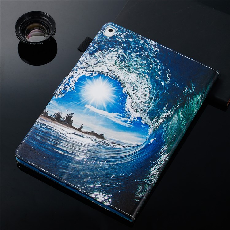 Pattern Printing PU Leather Stand Wallet Protective Tablet Case for iPad 10.2 (2019) - Sea Wave-11