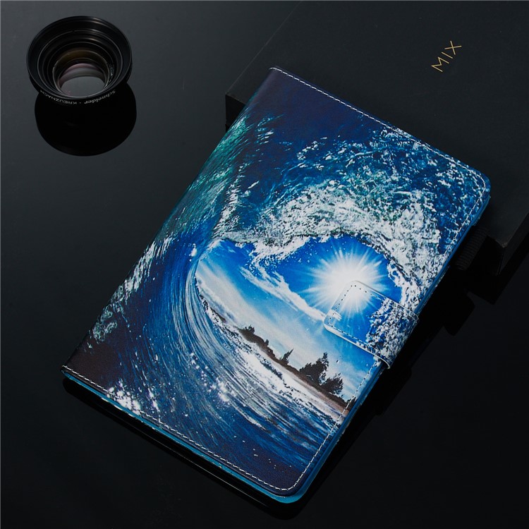 Pattern Printing PU Leather Stand Wallet Protective Tablet Case for iPad 10.2 (2019) - Sea Wave-13