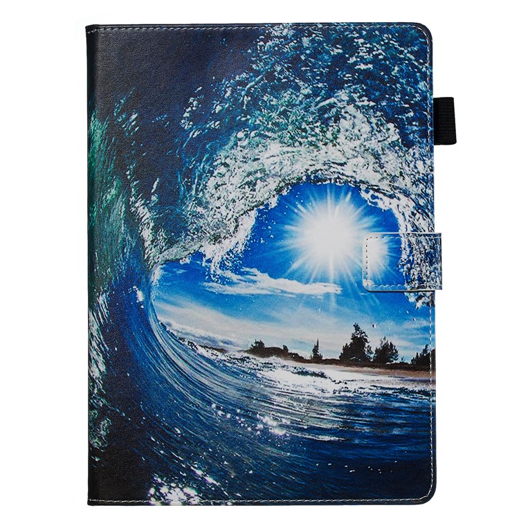 Pattern Printing PU Leather Stand Wallet Protective Tablet Case for iPad 10.2 (2019) - Sea Wave-2