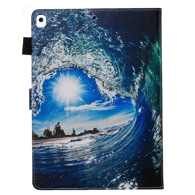 Pattern Printing PU Leather Stand Wallet Protective Tablet Case for iPad 10.2 (2019) - Sea Wave-3