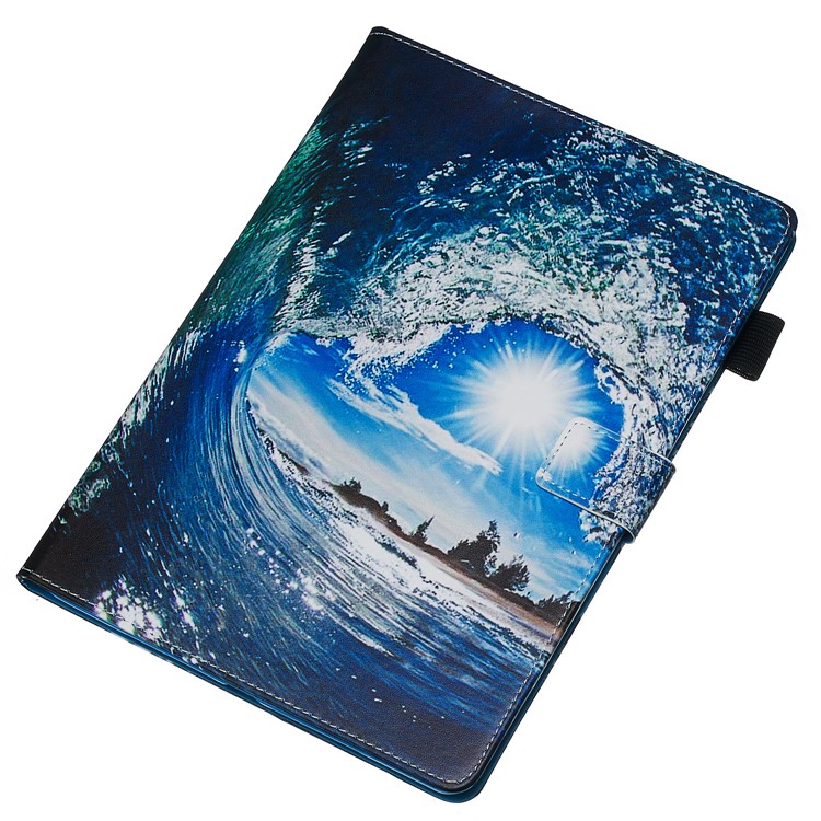 Pattern Printing PU Leather Stand Wallet Protective Tablet Case for iPad 10.2 (2019) - Sea Wave-4