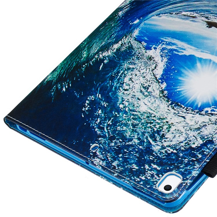 Pattern Printing PU Leather Stand Wallet Protective Tablet Case for iPad 10.2 (2019) - Sea Wave-8