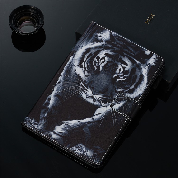 Pattern Printing PU Leather Stand Wallet Protective Tablet Case for iPad 10.2 (2019) - Tiger-13