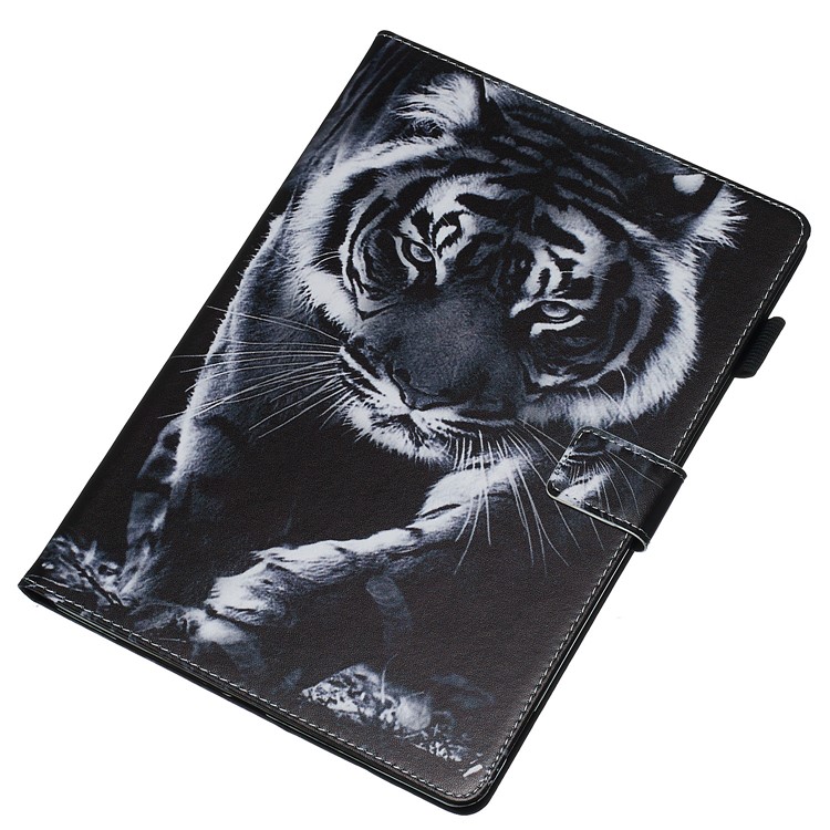 Pattern Printing PU Leather Stand Wallet Protective Tablet Case for iPad 10.2 (2019) - Tiger-4