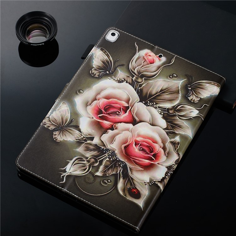 Pattern Printing PU Leather Stand Wallet Protective Tablet Case for iPad 10.2 (2019) - Flowers-11