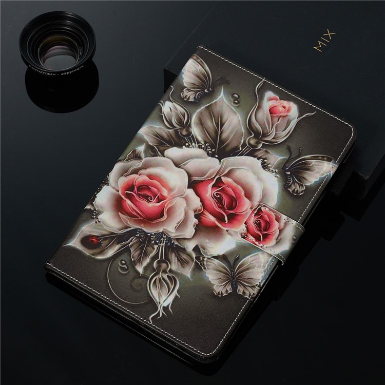 Pattern Printing PU Leather Stand Wallet Protective Tablet Case for iPad 10.2 (2019) - Flowers-13