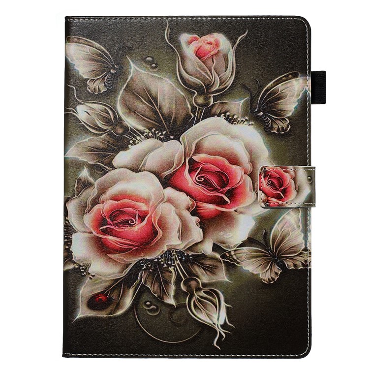 Pattern Printing PU Leather Stand Wallet Protective Tablet Case for iPad 10.2 (2019) - Flowers-2