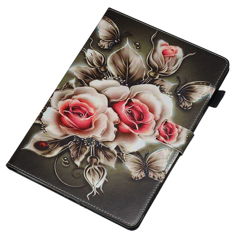 Pattern Printing PU Leather Stand Wallet Protective Tablet Case for iPad 10.2 (2019) - Flowers-4