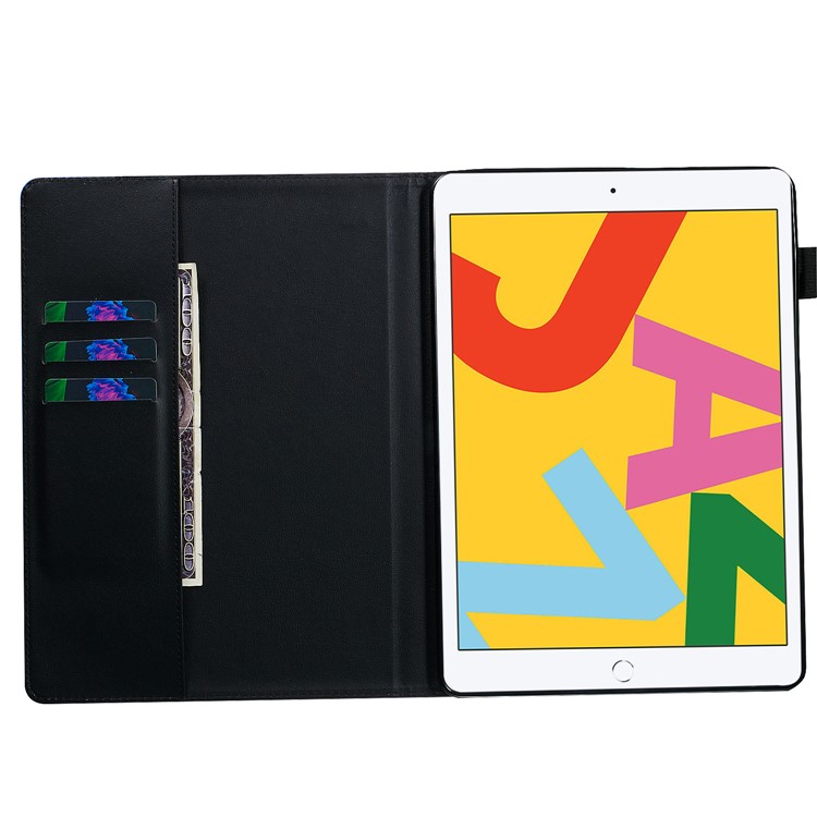 Pattern Printing PU Leather Stand Wallet Protective Tablet Case for iPad 10.2 (2019) - Flowers-6