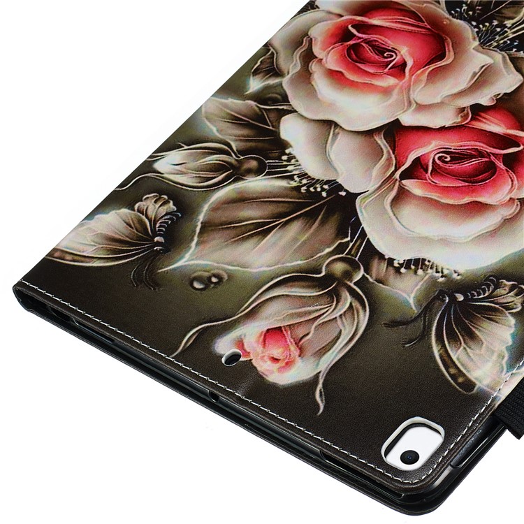 Pattern Printing PU Leather Stand Wallet Protective Tablet Case for iPad 10.2 (2019) - Flowers-8
