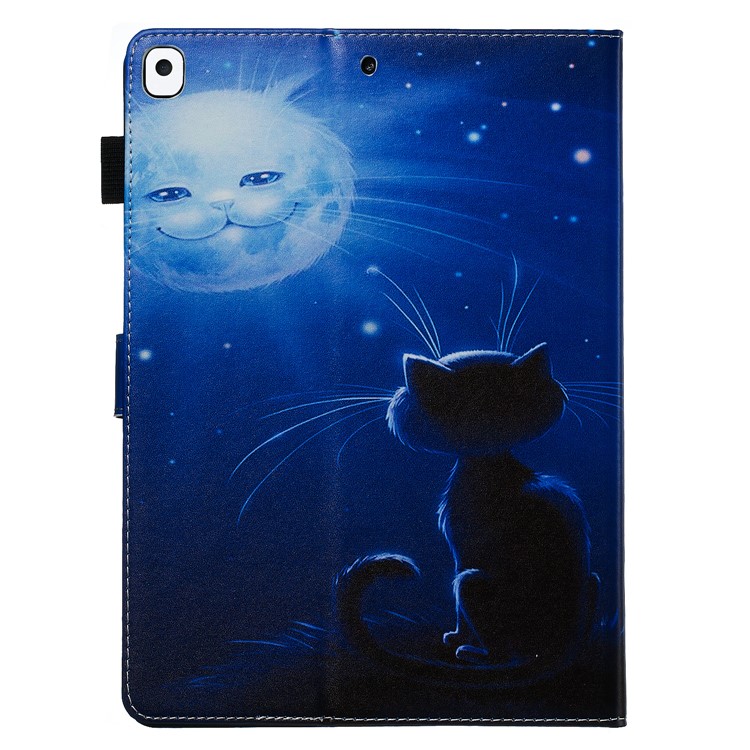 Pattern Printing PU Leather Stand Wallet Protective Tablet Case for iPad 10.2 (2019) - Luminous Cat Face-3