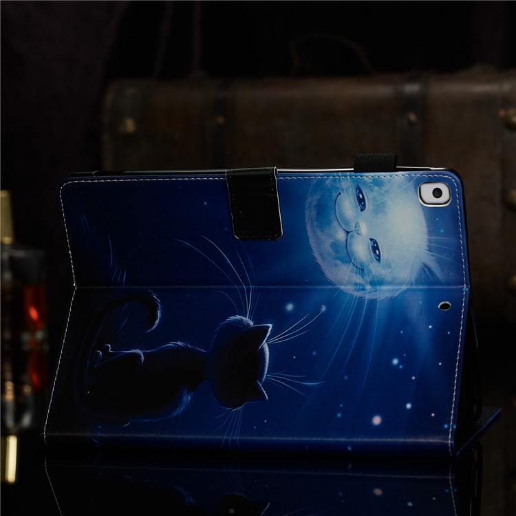 Pattern Printing PU Leather Stand Wallet Protective Tablet Case for iPad 10.2 (2019) - Luminous Cat Face-8
