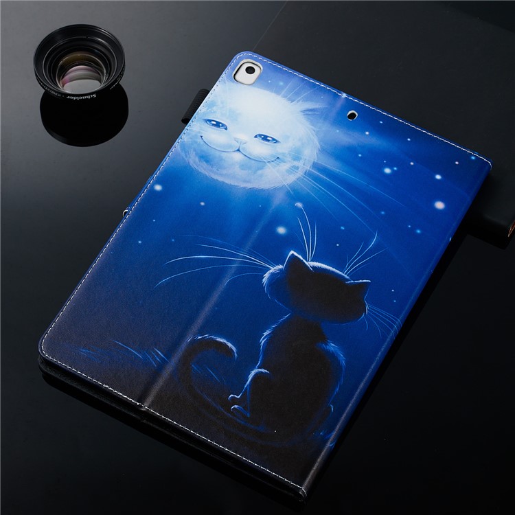 Pattern Printing PU Leather Stand Wallet Protective Tablet Case for iPad 10.2 (2019) - Luminous Cat Face-9