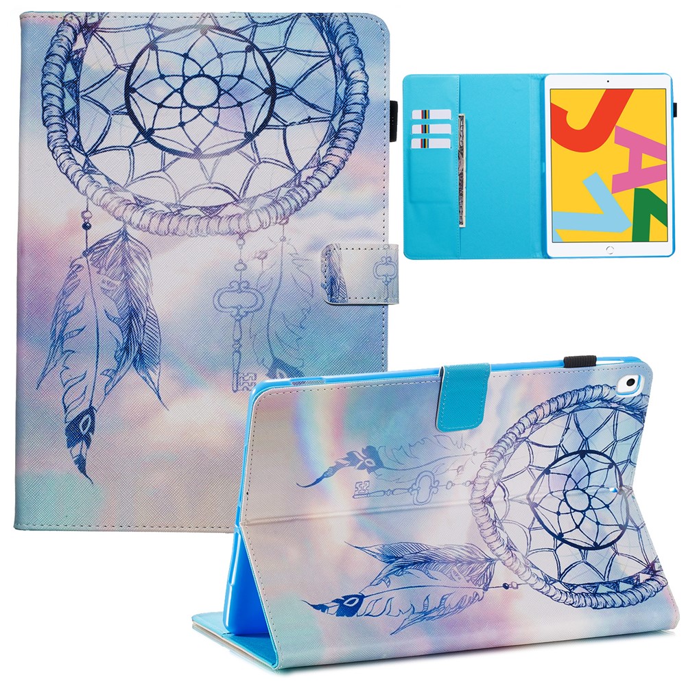 Pattern Printing Leather Wallet Stand Tablet Case for iPad 10.2 (2019) - Dream Catcher-1