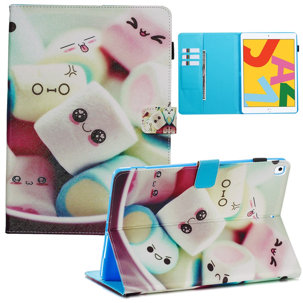 Pattern Printing Leather Wallet Stand Tablet Case for iPad 10.2 (2019) - Spun Sugar-1
