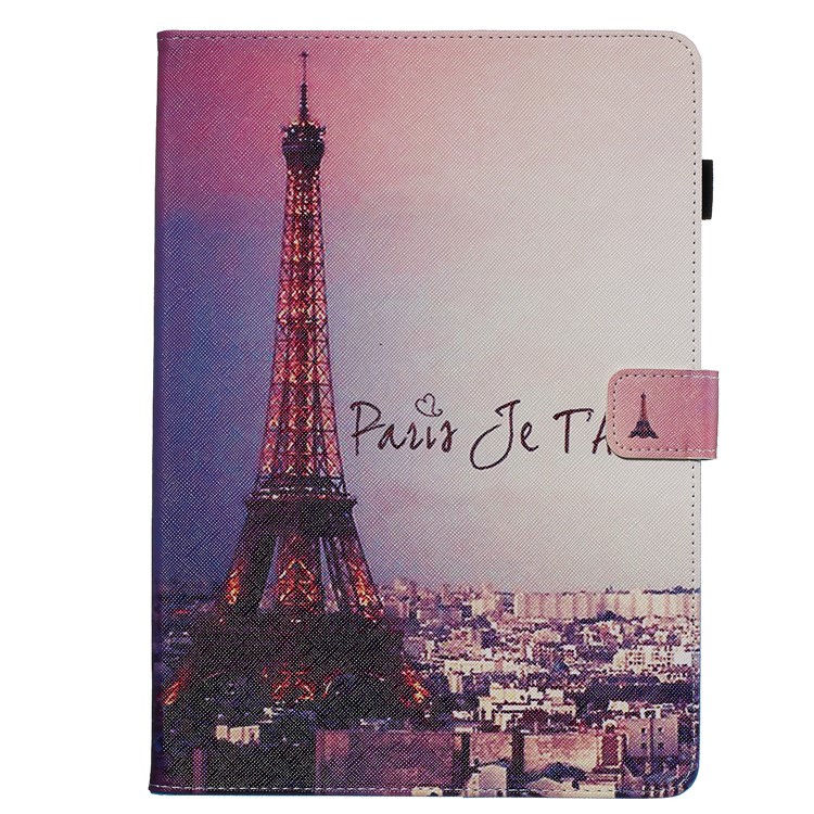 Pattern Printing Leather Wallet Stand Tablet Case for iPad 10.2 (2019) - Eiffel-2