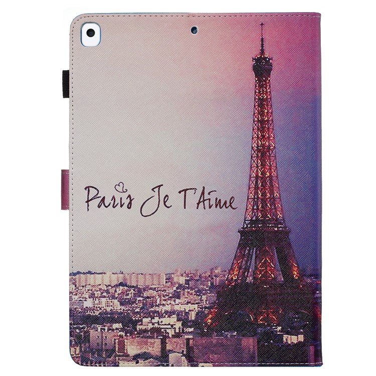 Pattern Printing Leather Wallet Stand Tablet Case for iPad 10.2 (2019) - Eiffel-3