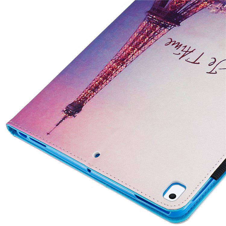 Pattern Printing Leather Wallet Stand Tablet Case for iPad 10.2 (2019) - Eiffel-5