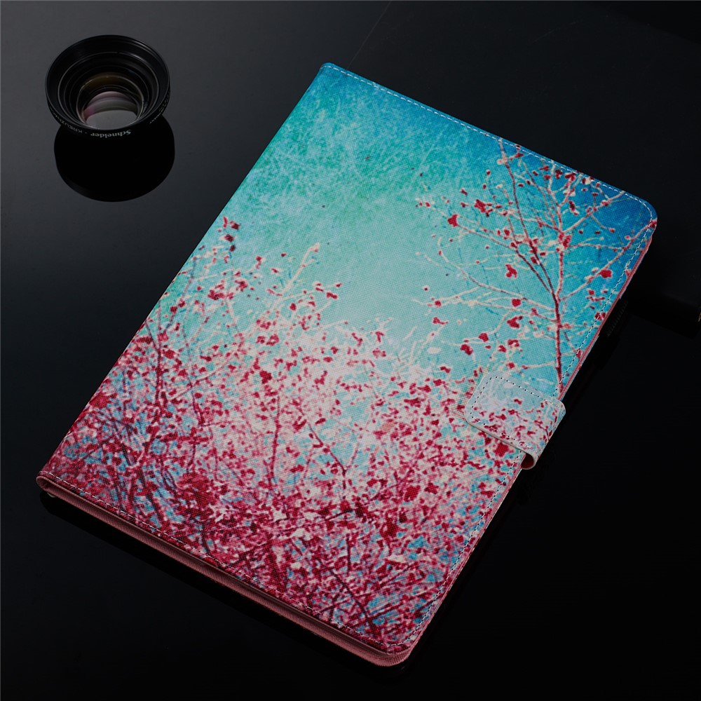 Pattern Printing Leather Wallet Stand Tablet Case for iPad 10.2 (2021)/(2020)/(2019) - Flower Tree-10