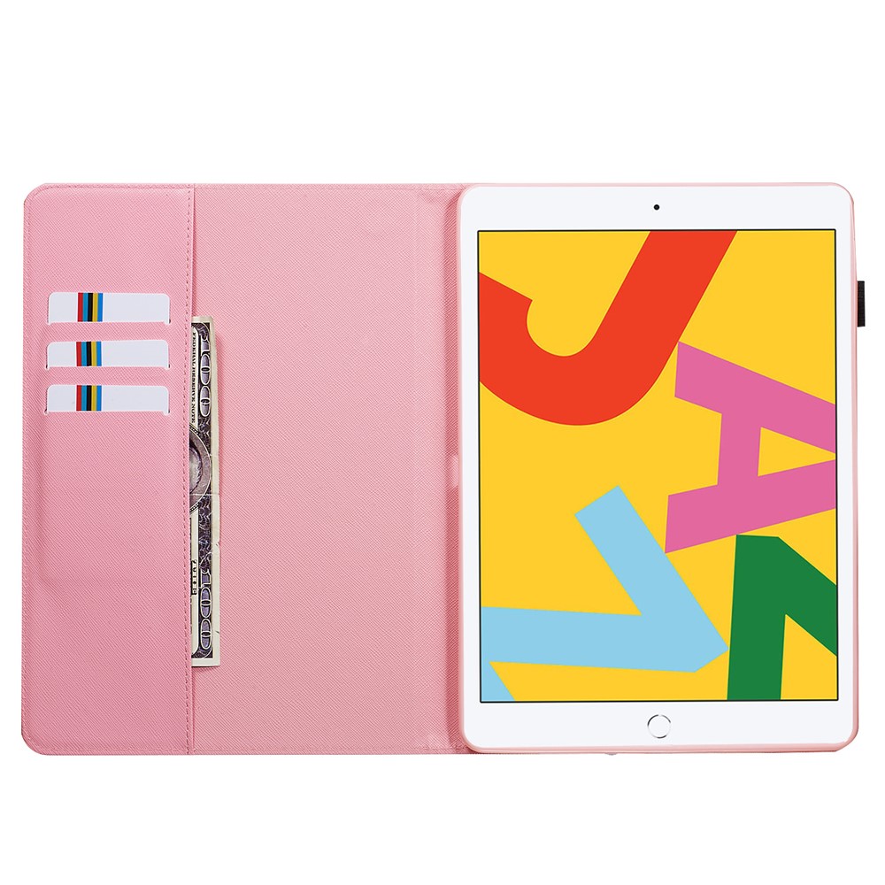 Pattern Printing Leather Wallet Stand Tablet Case for iPad 10.2 (2019) - Flower Tree-6