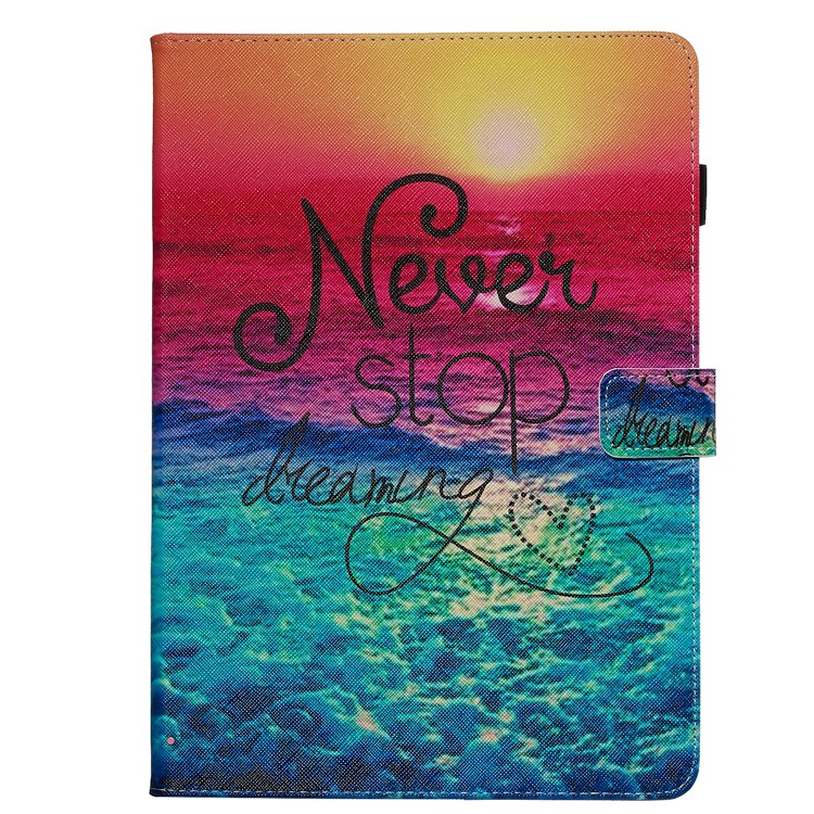 Pattern Printing Leather Wallet Stand Tablet Case for iPad 10.2 (2019) - Never Stop Dreaming-2