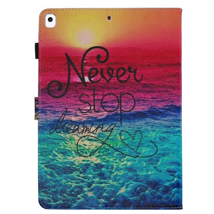 Pattern Printing Leather Wallet Stand Tablet Case for iPad 10.2 (2019) - Never Stop Dreaming-3