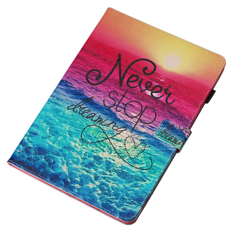 Pattern Printing Leather Wallet Stand Tablet Case for iPad 10.2 (2019) - Never Stop Dreaming-4