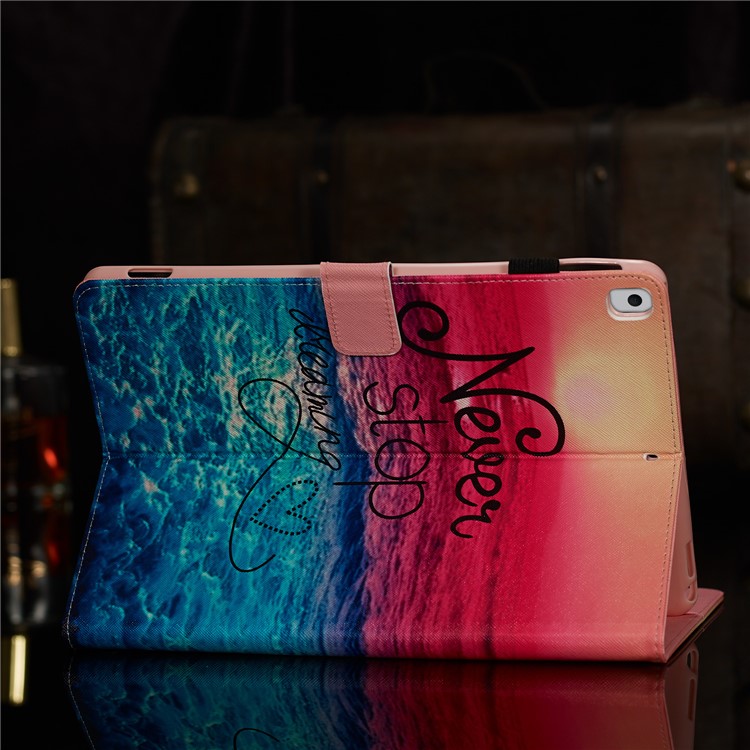 Pattern Printing Leather Wallet Stand Tablet Case for iPad 10.2 (2019) - Never Stop Dreaming-9
