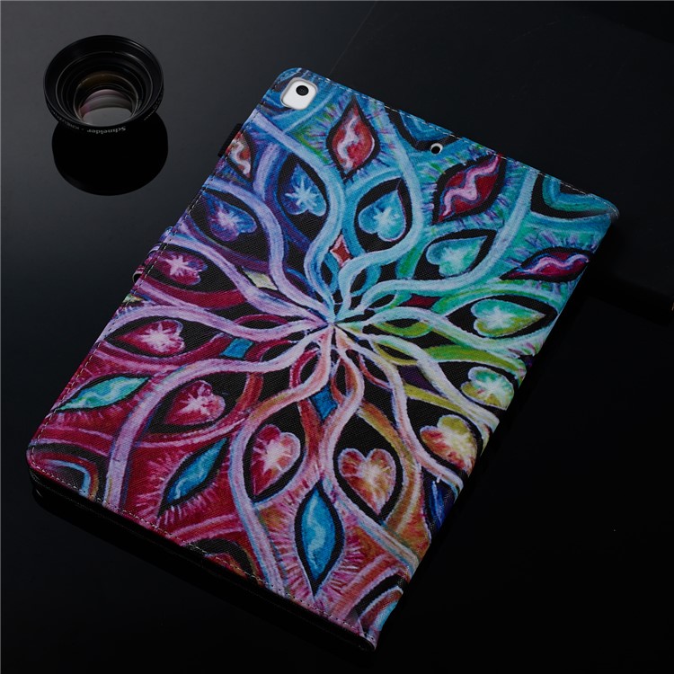 Pattern Printing Leather Wallet Stand Tablet Case for iPad 10.2 (2019) - Colorful Flower-11