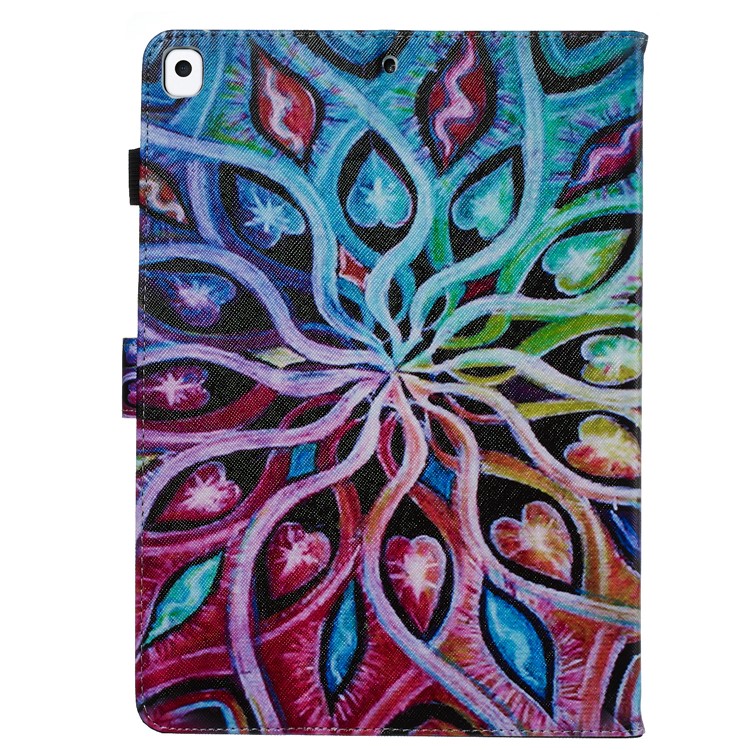 Pattern Printing Leather Wallet Stand Tablet Case for iPad 10.2 (2019) - Colorful Flower-3