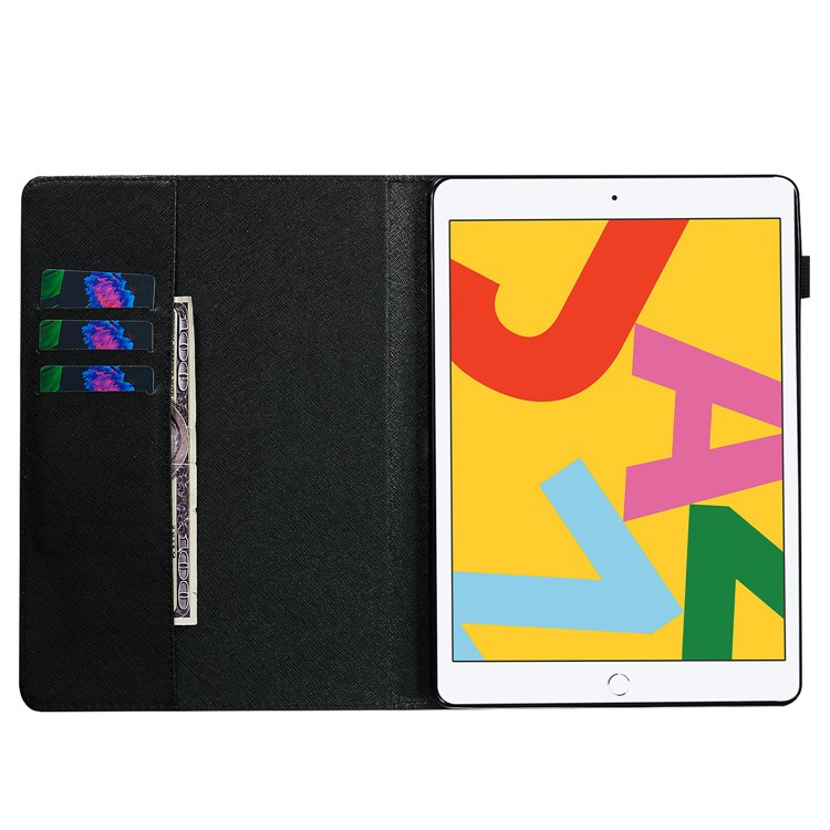 Pattern Printing Leather Wallet Stand Tablet Case for iPad 10.2 (2019) - Colorful Flower-6