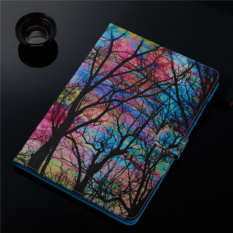 Pattern Printing Leather Wallet Stand Tablet Case for iPad 10.2 (2019) - Colorful Tree-10