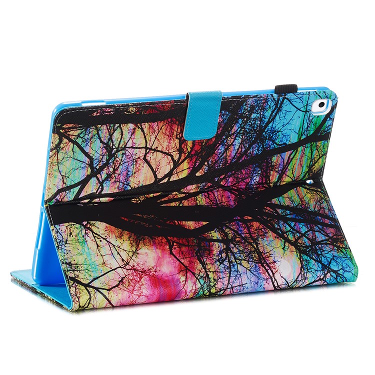Pattern Printing Leather Wallet Stand Tablet Case for iPad 10.2 (2019) - Colorful Tree-8