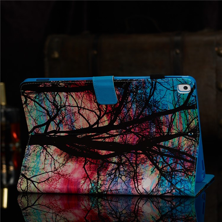 Pattern Printing Leather Wallet Stand Tablet Case for iPad 10.2 (2019) - Colorful Tree-9