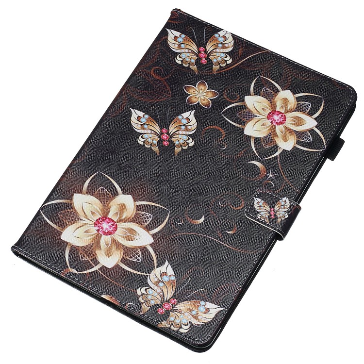 Pattern Printing Leather Wallet Stand Tablet Case for iPad 10.2 (2019) - Butterflies and Flowers-4