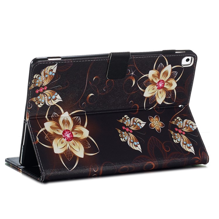 Pattern Printing Leather Wallet Stand Tablet Case for iPad 10.2 (2019) - Butterflies and Flowers-8