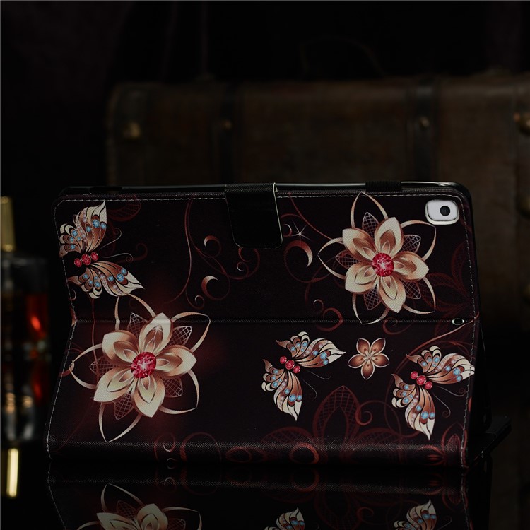 Pattern Printing Leather Wallet Stand Tablet Case for iPad 10.2 (2019) - Butterflies and Flowers-9